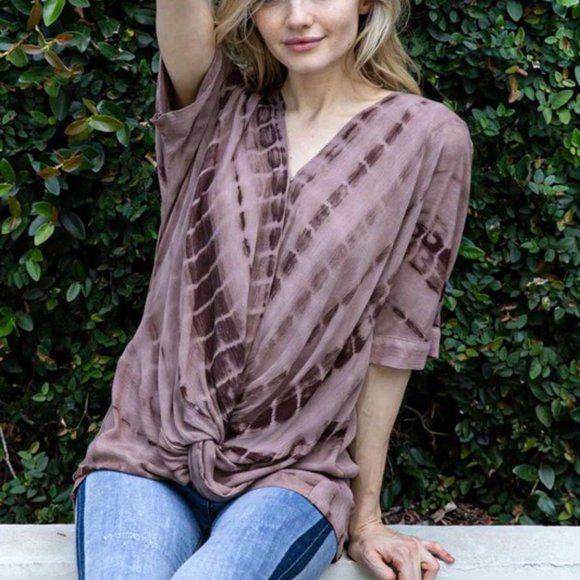 Rainbow Stripe Ruched Top - Picture 2 of 5